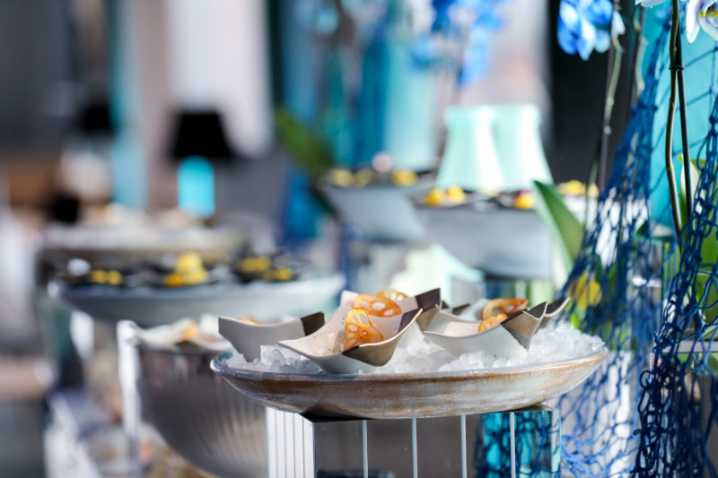 Seafood bar by moving venue caterers