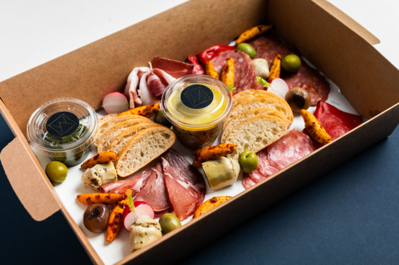 Bento Boxes for home or office delivery from Moving Venue - charcuterie platter.