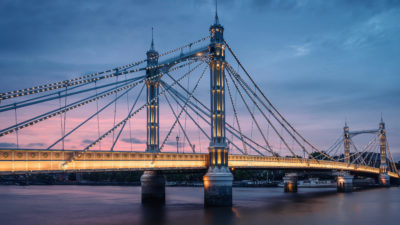 Albert Bridge Battersea Park at Dawn