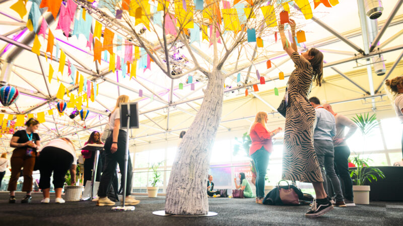 Tree Being Decorated Atrium