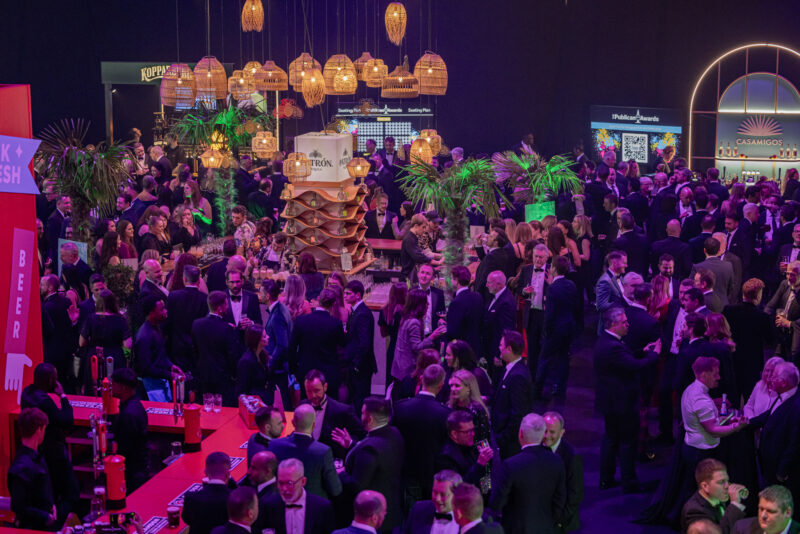 Photograph of welcome drinks for an awards dinner at Evolution London